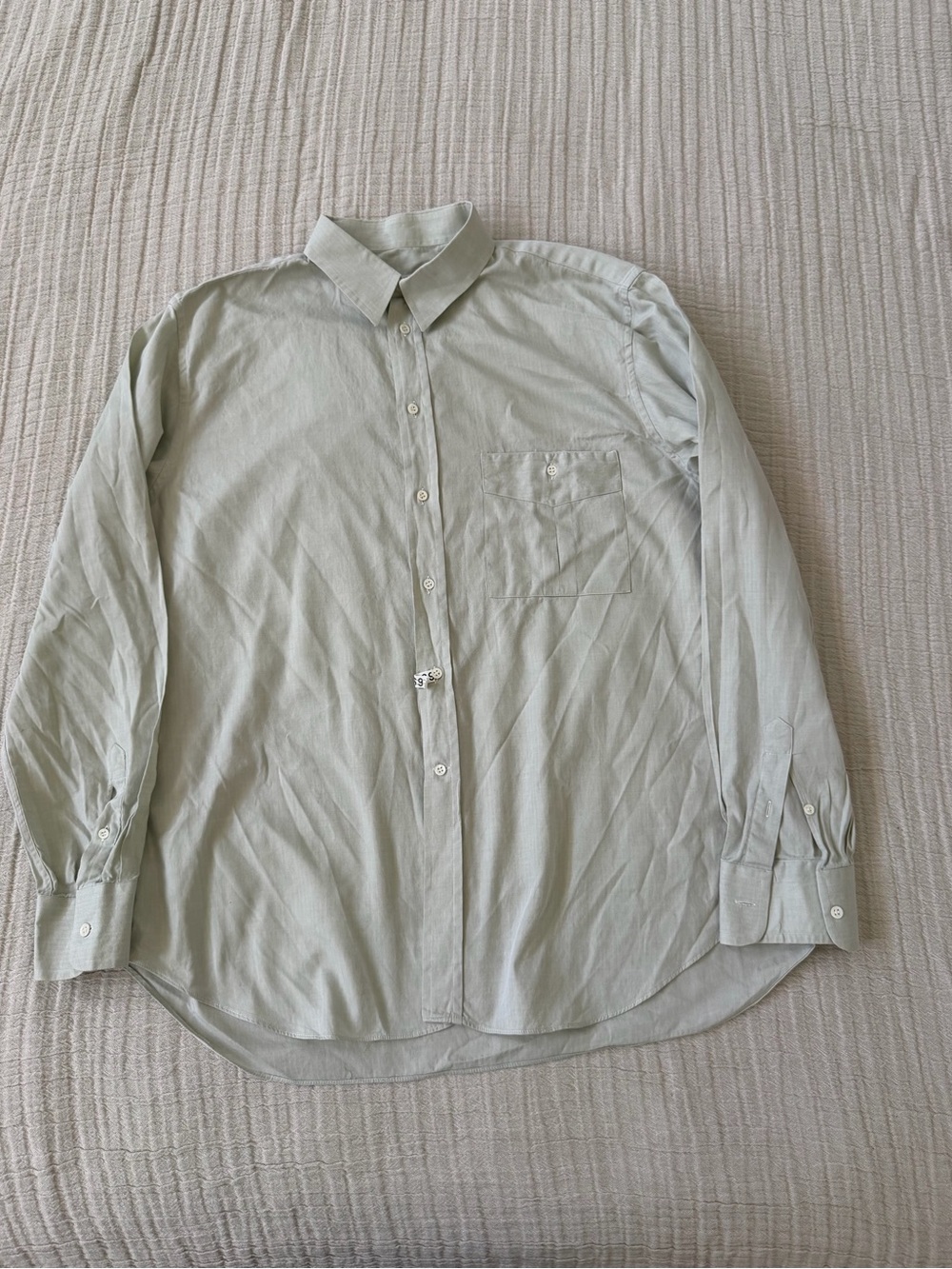 Valentino Pale Sage Button-Up Dress Shirt